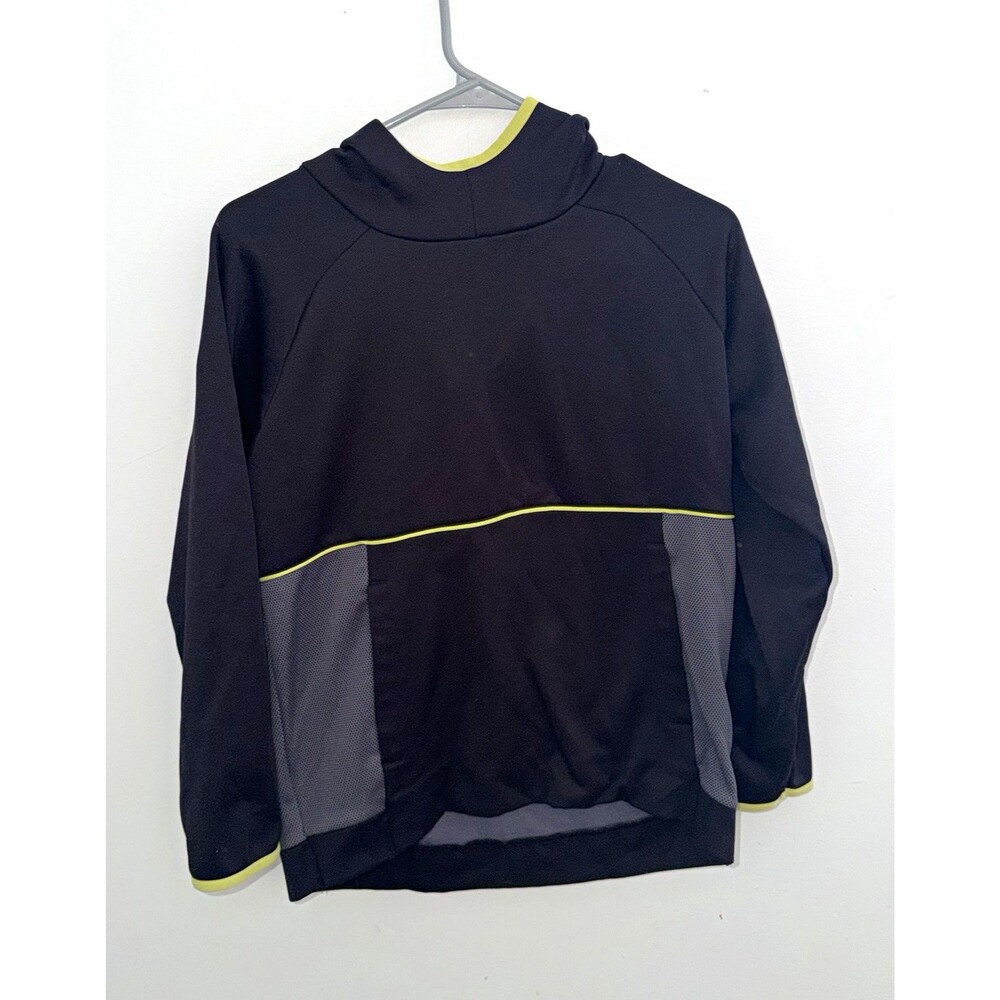 TEK GEAR Boys Black Gray Green Colorblock Pullover Hoodie Size L Hooded LS